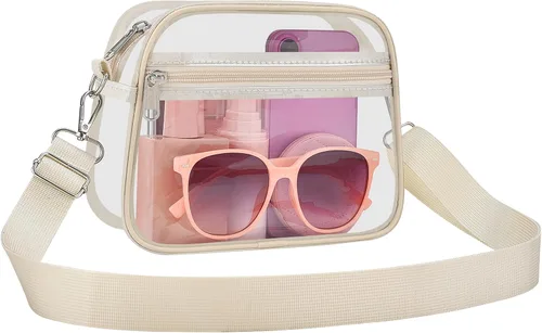 Vista 23 de COK Bolsa transparente para eventos de estadio, bolsas cruzadas para mujeres y hombres, bolso transparente para conciertos y festivales