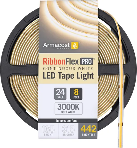 Vista 21 de Armacost Lighting RibbonFlex Pro 24V Luz de Tira LED COB Blanca, 2700K, 165 Lúmenes/Pie, 2.5M 171110 Blanco cálido 2700K