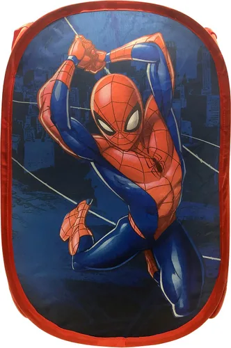 Vista 2 de Jay Franco Marvel Spiderman Web Sling Pop Up Cesta de lavandería - Cesta/Bolsa de lavandería de malla con asas duraderas, 22" x 14