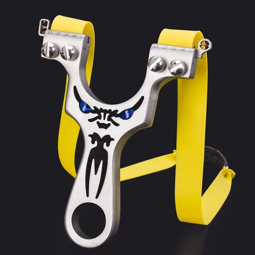Vista 5 de Resortera, Resortera Profesional de Metal para Caza con Bandas de Lanzamiento Resistente, Catapulta de Alta Velocidad edición de lujo