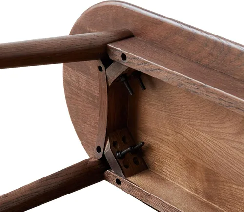 Vista 8 de Banco de comedor de madera, taburete de entrada de estilo simple en nogal