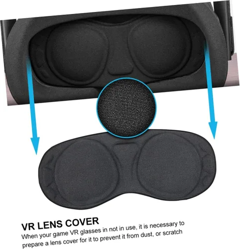 Vista 8 de Mikikit 2 pcs Vr Portable Lens Game Soft Virtual rift Anti- Compatible rift Rift Cover Black Scratch- Washable Sponge for Reality S Proof