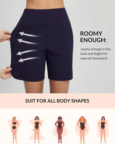 Vista 24 de baleaf Traje de baño de cintura alta de 3, 5, 7, 9 pulgadas, para mujer, de secado rápido, con bolsillos
