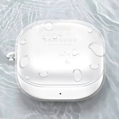 Vista 5 de CaseHome Funda con nombre personalizada compatible con Samsung Galaxy Buds Live (versión 2020) Buds Pro (versión 2021), cubierta transparente de TPU