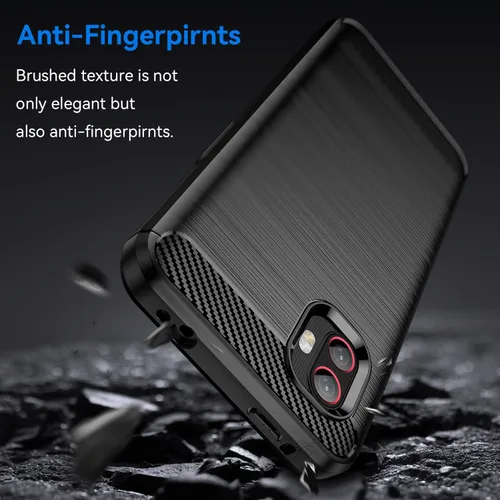 Vista 3 de Osophter Funda para Galaxy Xcover 6 Pro con 2 protectores de pantalla, absorción de golpes Flexible TPU Rubber Protective Cell Phone Cover (negro)