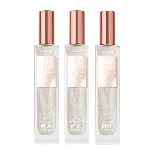 Vista 17 de Absolute New York - Silk Glow Shimmer Mist Glow, radiante, brillo para cuerpo, cara y cabello, manteca de karité, aceite de coco, vitamina E
