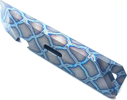 Vista 2 de FANYCS - Barra de palanca de titanio con abridor de botellas, función de ojo de cerradura, multiherramienta portátil EDC (azul horneado)