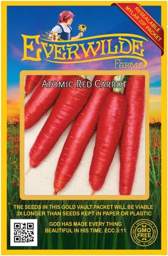Vista 4 de Everwilde Farms - Semillas de zanahoria roja atómica de 1 onza - Gold Vault