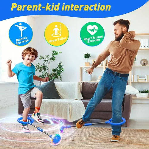Vista 6 de Pelota de Salto Flooyes para Niños, Juguete de Pelota de Tobillo con Contador, Temporizador y Calculadora, Regalos de Cumpleaños para Niños de 6, 7
