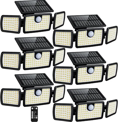 Vista 12 de MIHANI Luces Solares para Exteriores, Luces Solares con Sensor de Movimiento para Cubierta al Aire Libre con Alta Brillo, Panel Solar Integrado