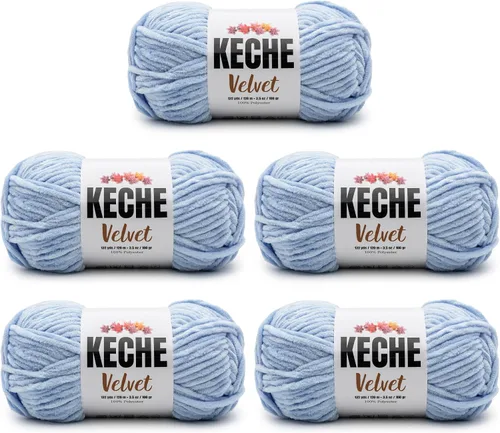 Vista 27 de Keche Hilo para ganchillo, hilo de terciopelo, chenilla suave, manta de bebé voluminosa amigurumi Yarn 3.53 oz (132 yardas) - Arona