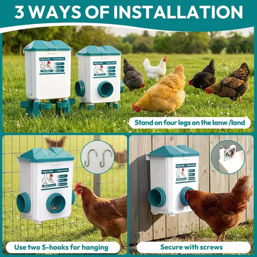 Vista 13 de INNOLAND Chicken Feeder and Waterer Set - 3 Gallon/26.5 Pounds