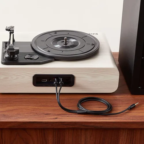Vista 6 de Amazon Basics Adaptador de cable de audio estéreo auxiliar a 2 RCA de 0.138 in para sonido, amplificadores de conexión, altavoces, teléfono
