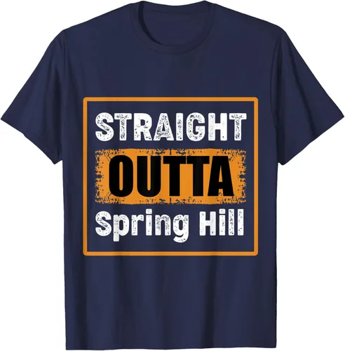 Vista 18 de Straight Outta Spring Hill Tennessee USA - Camiseta de humor vintage, Negro
