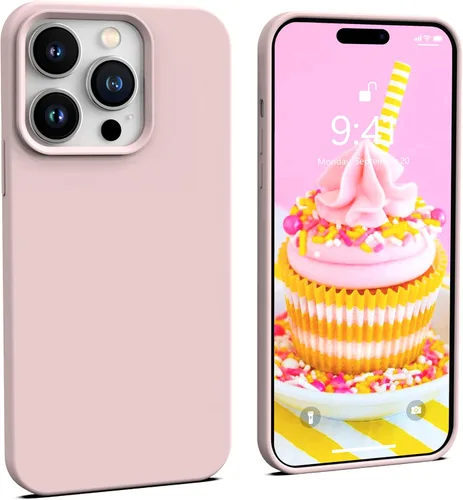 Vista 11 de IceSword Funda compatible con iPhone 14 Pro Max, color azul bebé, funda de silicona líquida, delgada, suave, antiarañazos, bonita luz azul pastel