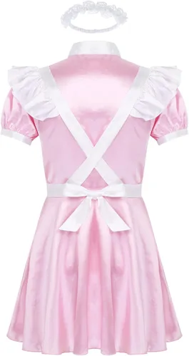 Vista 3 de Alvivi Traje de lencería de satén de manga corta para hombre