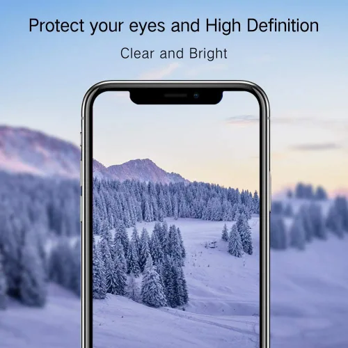 Vista 3 de PERFECTSIGHT Protector de pantalla de vidrio templado con luz azul compatible con iPhone 11 Pro Max 2019, iPhone Xs Max 2018 de 6.5 pulgadas, marco