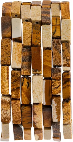 Vista 35 de Cuentas de tubo rectangular de jade africano natural, 0.157 x 0.512 in, 15.0 in/str sueltas semi piedras preciosas para hacer pulseras, collares