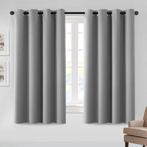 Vista 10 de MeilleMaison Cortinas opacas para dormitorio, con aislamiento térmico, oscurecimiento de habitación, cortinas insonorizadas para ventana, cortinas