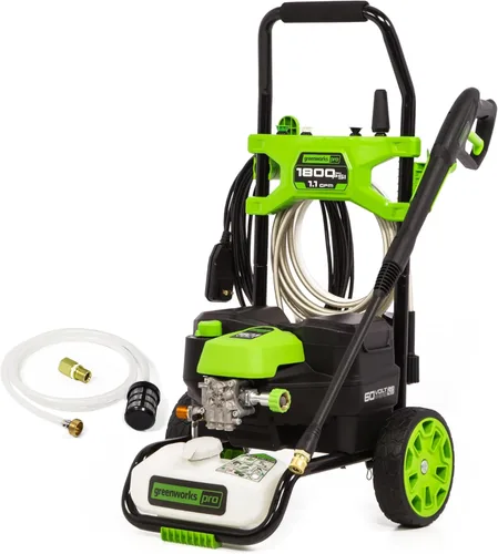 Vista 14 de Greenworks - Lavadora eléctrica de 2000 PSI (1.1 GPM máximo) (25°, 40°, boquilla de jabón) para uso en cubiertas, vallas, patios de hormigón, aceras
