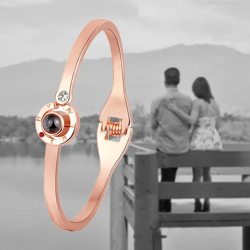 Vista 8 de MYOSPARK Pulsera con texto en inglés "I Love You" en 100 idiomas con texto en inglés "The Memory of Love", regalo para pareja, familia, mejores