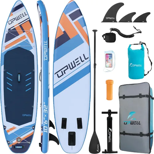 Vista 9 de UPWELL 11’6”/11'2”/11'/10'8”/10'6”/10'2” Inflatable Stand Up Paddle Board with sup Accessories Including Backpack, Repairing Kits, Non-Slip Deck