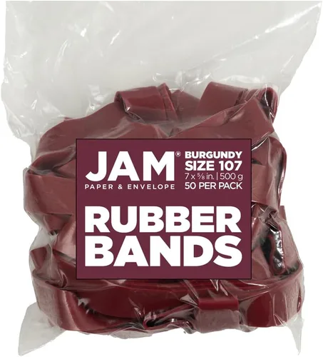Vista 39 de JAM PAPER Bandas de goma coloridas, tamaño 33, bandas elásticas blancas, 100/paquete Blanco