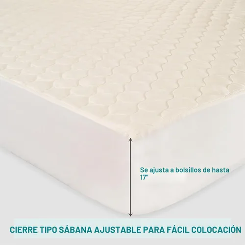 Vista 2 de FABDREAMS Protector de colchón acolchado orgánico tamaño Twin Almohadilla de colchón Funda de colchón Naturalmente transpirable Sin ruido