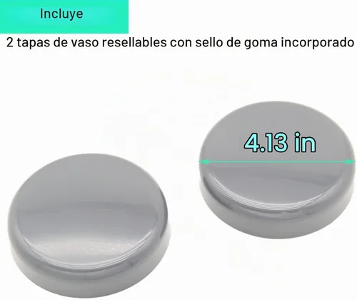 Vista 2 de Paquete de 2 piezas de repuesto para tapas de tazas compatibles con Nutribullet 600 w/900 W, piezas de accesorios resellables con junta