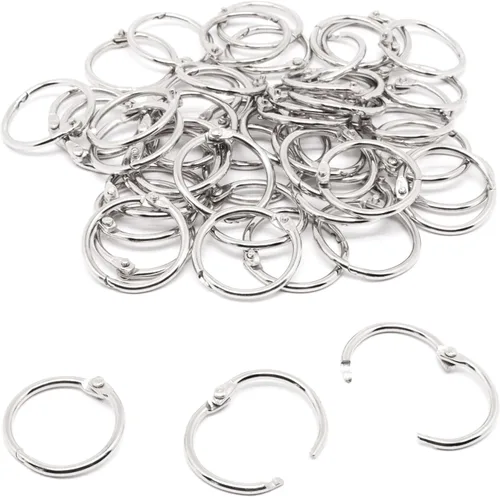 Vista 12 de Anillos pequeños para carpeta de 1 pulgada, anillos para libros 100 piezas, anillos para tarjetas flash, anillos para tarjetas de índice, anillos