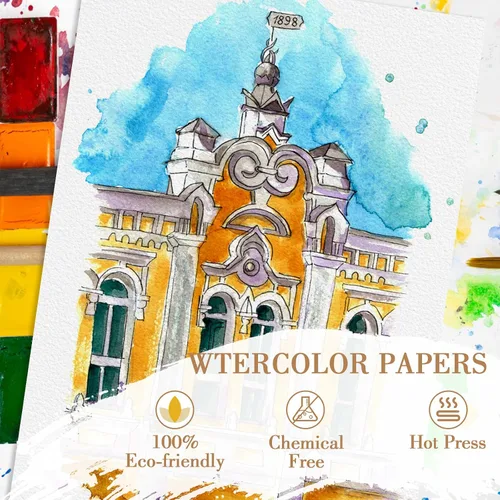 Vista 3 de 100PCS 2.5x3.5 Watercolor Paper Bulk, 140lb/300g Cold Press Thick Water Color Paper Pad for Child Adult, White Art Paper for Drawing Painting