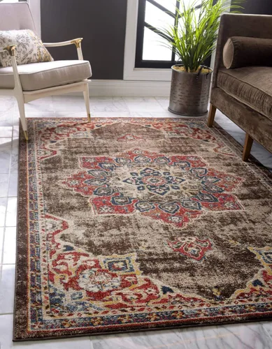Vista 36 de Único Loom - Alfombra de la colección Utopia con estampado botánico vintage, tonos cálidos
