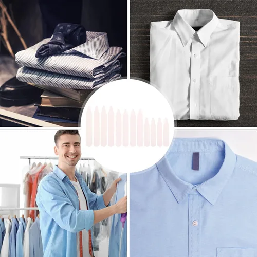 Vista 7 de VILLCASE Estancias de cuello blanco de plástico, refuerzos de huesos para insertos de camisas, 200 piezas