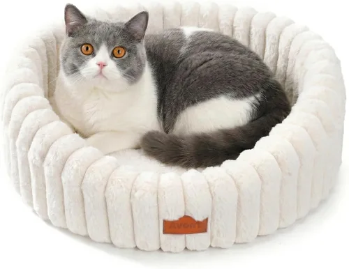 Vista 10 de Avont Cama para gatos de interior, esponjosa y lavable con borde elevado Gris