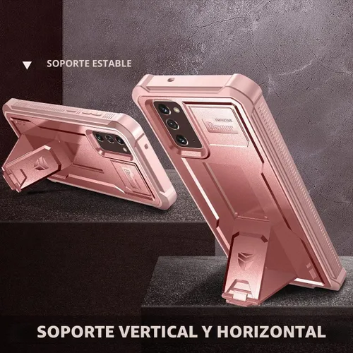 Vista 4 de Dexnor Funda para Samsung Galaxy Note 20 5G, [Protector de pantalla y soporte integrados] Protección de grado militar resistente a prueba de golpes
