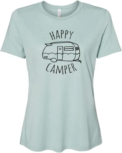 Vista 18 de Cute Women's Screen Printed Crew Neck Tee, Shirts With Sayings, Dusty Blue or Olive
