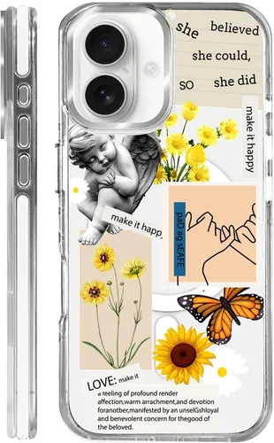 Vista 52 de Funda para iPhone 13 Pro, transparente con bonito patrón de tiburón azul, compatible con Magsafe funda protectora suave para mujeres y niñas (blanco)