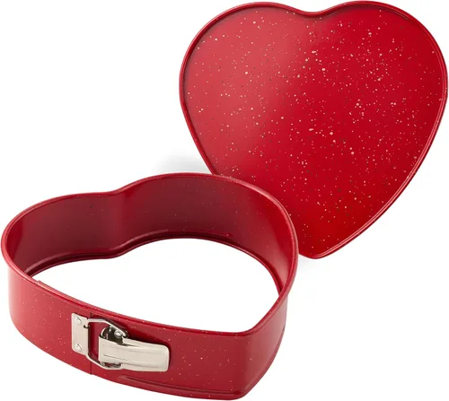 Vista 5 de casaWare Heart Springform - Sartén de 10 pulgadas, revestimiento de cerámica, antiadherente, granito rojo