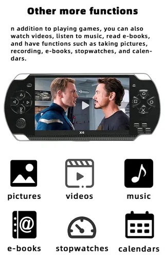 Vista 7 de JXD Handheld Game Console 4.3 inch 8GB Built in 2000 Games for Multiple Simulators X6 Retro Video Game Console Mp3/4/Ebook TV Out Mini Hand Portable