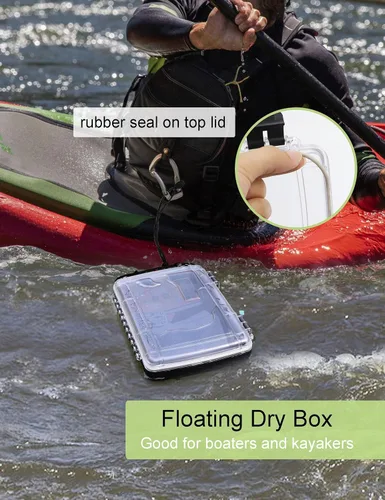 Vista 8 de Caja seca impermeable Contenedores impermeables Caja impermeable para kayak Pequeña caja de almacenamiento impermeable flotante Caja seca para barco
