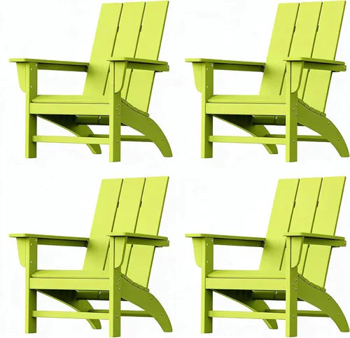 Vista 12 de Silla Adirondack moderna, sillas de patio de plástico HDPE para todo tipo de clima, silla para hoguera, sillas de césped al aire libre para terraza
