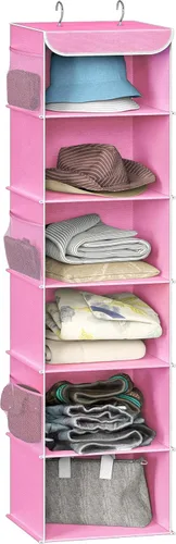 Vista 15 de Simple Houseware Organizador de armario colgante de 5 estantes, color negro