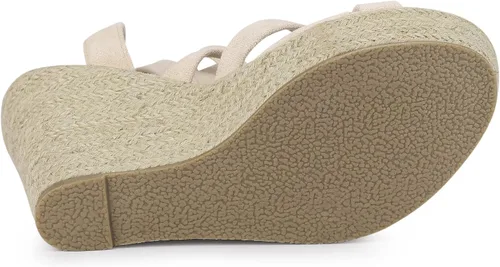 Vista 6 de Allegra K Alpargatas de tacón de plataforma con cordones para mujer