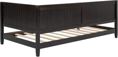 Vista 9 de Sofá cama de madera de diseño clásico, sofá cama, cama de plataforma, tamaño individual con salud y comodidad para dormitorio, estudio, sala