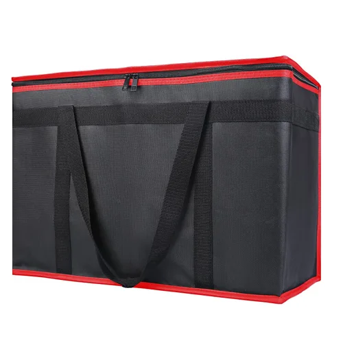 Vista 43 de Bodaon Bolsa de entrega de pizza aislada, 20" x 20" x 8" bolsas calentadoras de pizza para mantener caliente, bolsa aislada para entrega de Negro