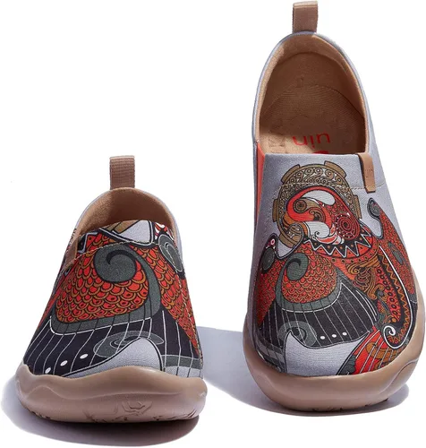 Vista 4 de UIN Mocasines pintados para hombre, zapatos de viaje sin cordones, zapatos de lona para caminar, casuales, ligeros, cómodos, a la moda, Toledo