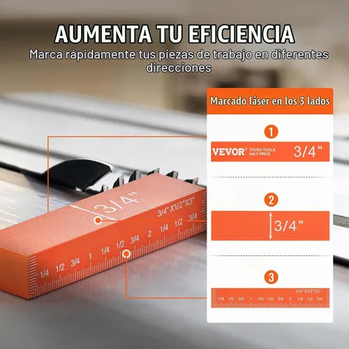 Vista 4 de VEVOR Bloques de configuración Herramientas de carpintería, juego de 16 piezas, juego de bloques de calibre de altura de precisión, con marcas