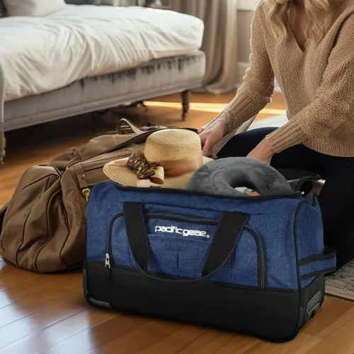 Vista 4 de Bolsa de lona con ruedas, equipaje, hockey, deportes, XL, rodillos, resistente 21 pulgadas