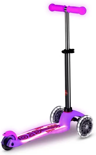 Vista 5 de Micro Kickboard Mini Deluxe Glow Plus LED Scooter Manillar ajustable Inclinación para dirigir Ligero Tres ruedas Niños de 2 a 5 años