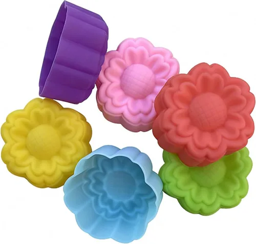 Vista 18 de 36 PCS Moldes para Hornear en Forma de Flor de Silicona Grado Alimenticio Antiadherente Mini Bandejas para Cupcakes, Pudines, Chocolates